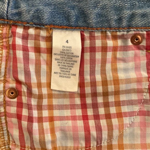 Worn once, cut off, denim, American Eagle light wash, size 4 - Picture 4 of 4